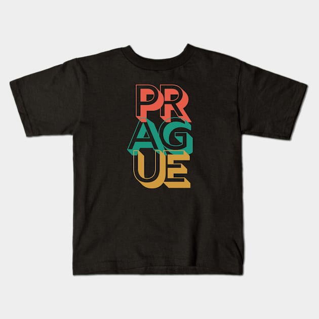 Retro Prague Kids T-Shirt by Rev Store